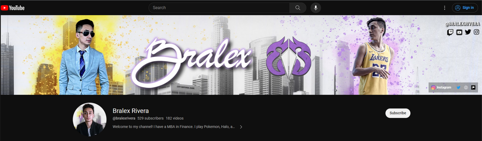 YouTube banner example